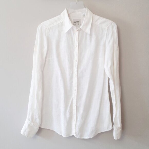 EUC Esprit white off-white linen blouse XS - Picture 5 of 5